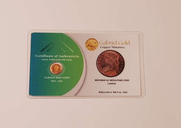 Copper 1828 Classic Half Cent Miniature Coin