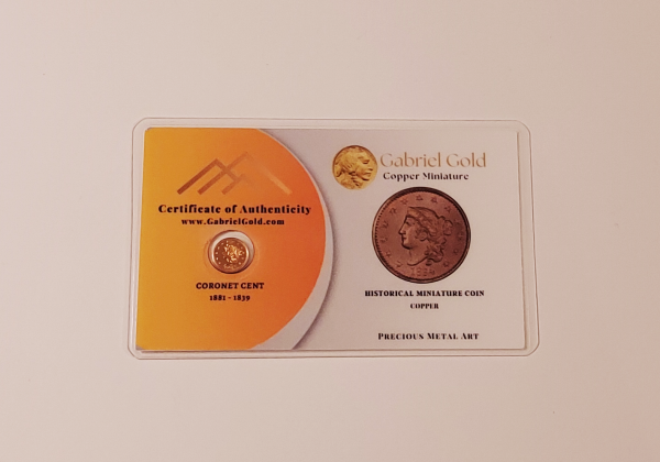 Copper Coronet Cent Miniature Coin