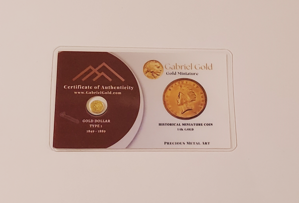 14K Gold Dollar Miniature Coin