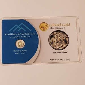 .999 Silver 1943 Mercury Dime Miniature Coin